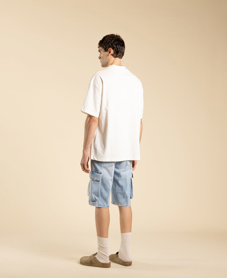 T-shirt oversize in jersey di cotone - Bianco