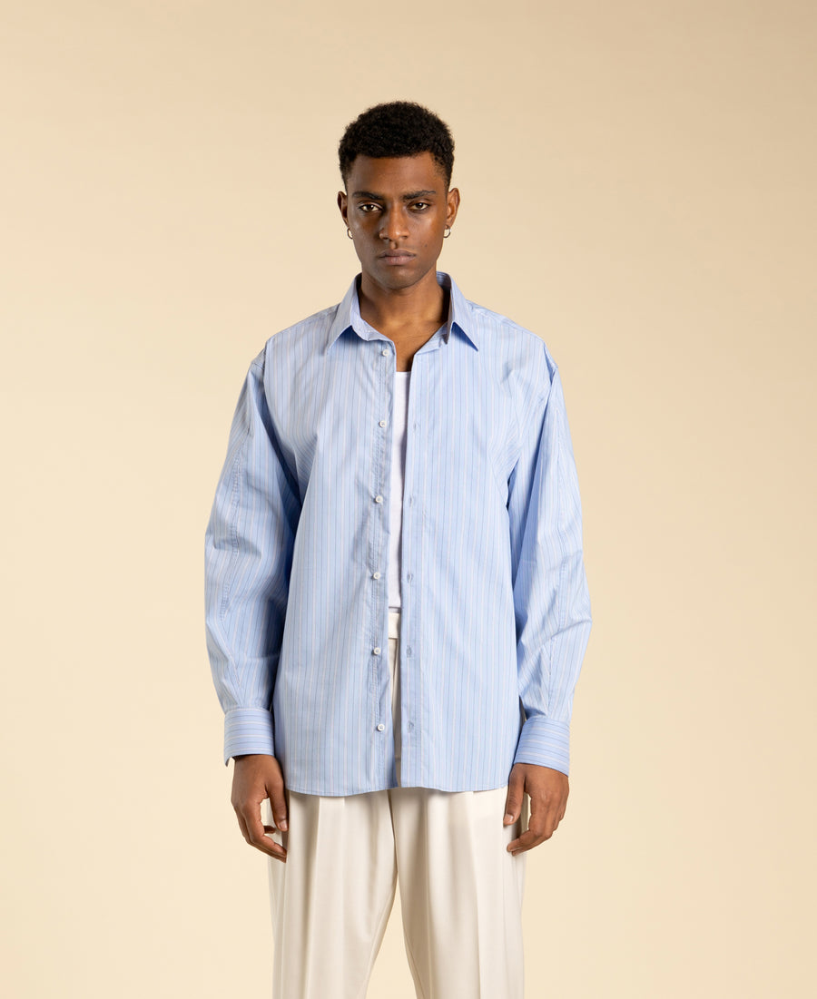 Camicia oversize in cotone a righe