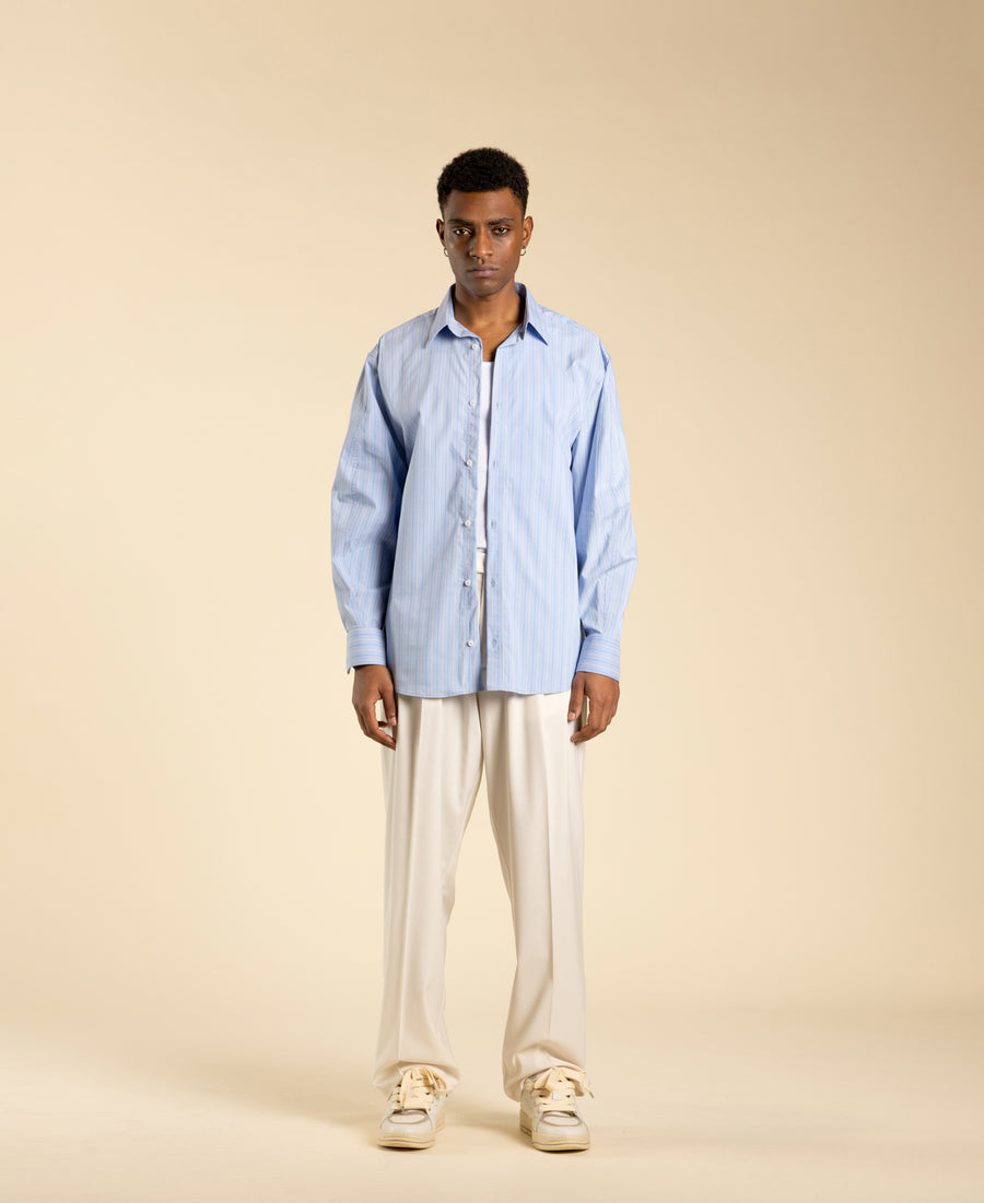 Camicia oversize in cotone a righe