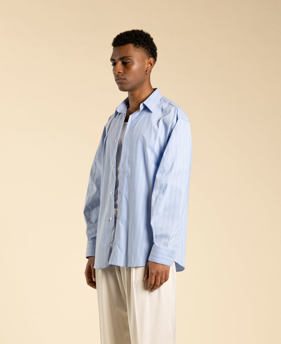 Camicia oversize in cotone a righe