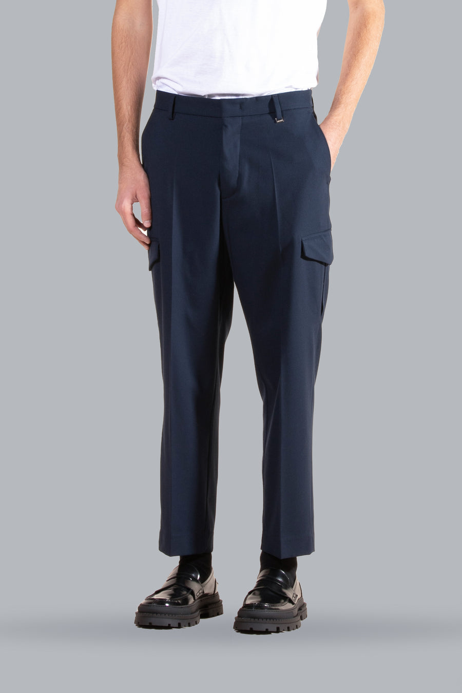 Pantalone regolare con tasconi - Blu