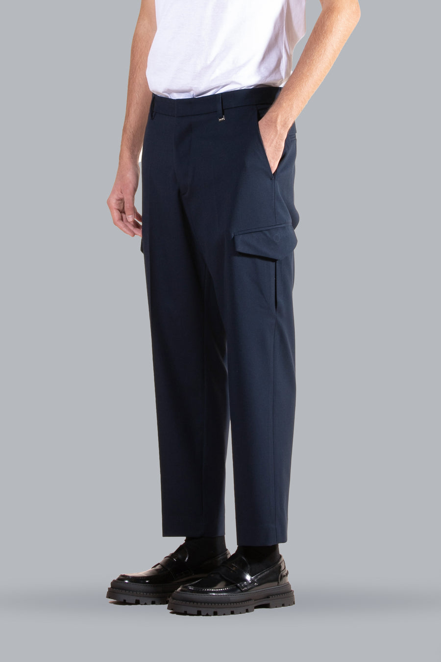 Pantalone regolare con tasconi - Blu