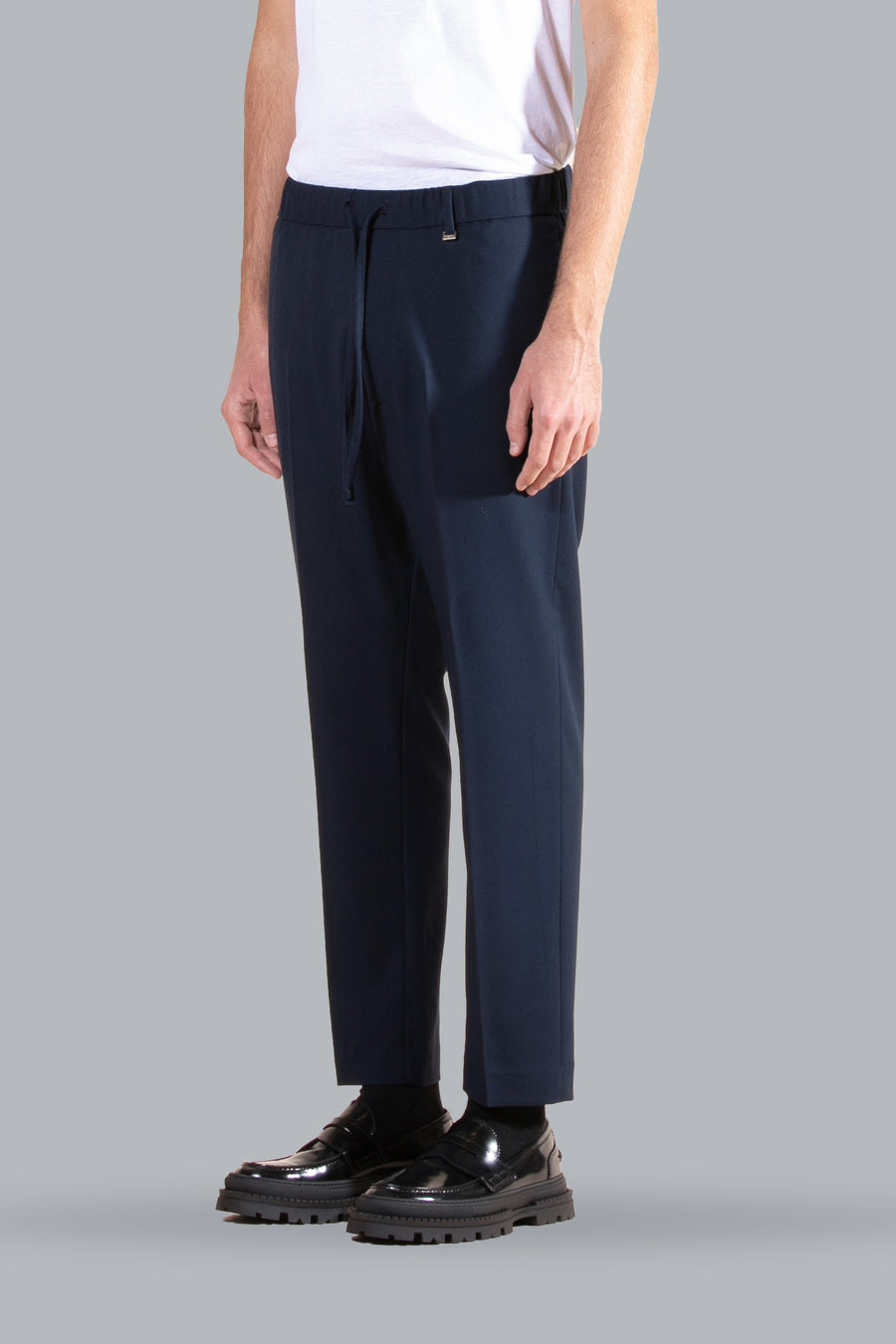 Pantalone regolare con laccio - Blu