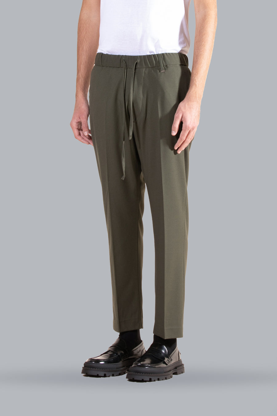 Pantalone regolare con laccio - Verde