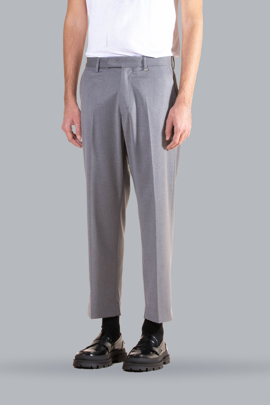 Pantalone regolare con tasconi retro - Grigio