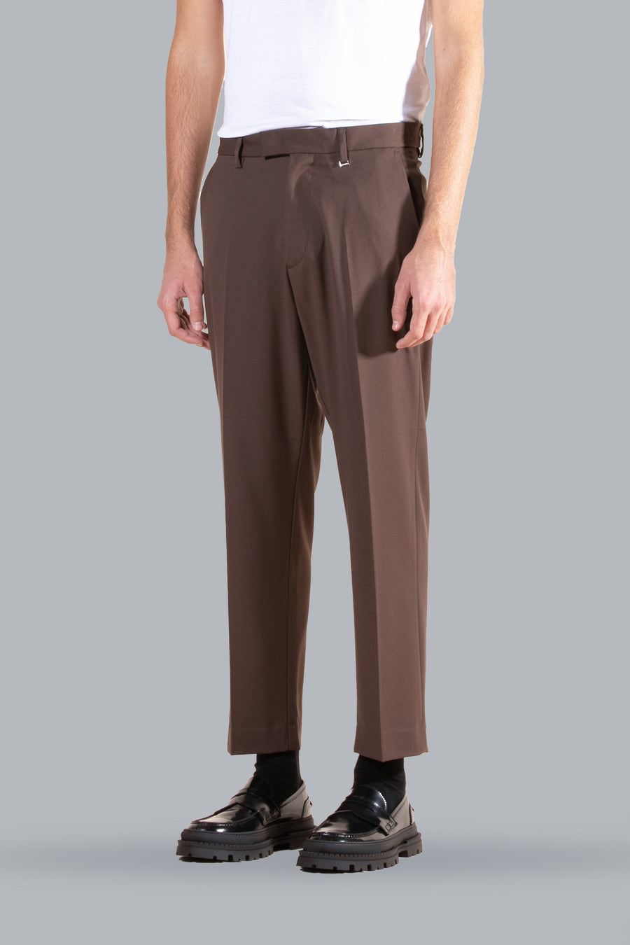 Pantalone regolare con tasconi retro - Moro