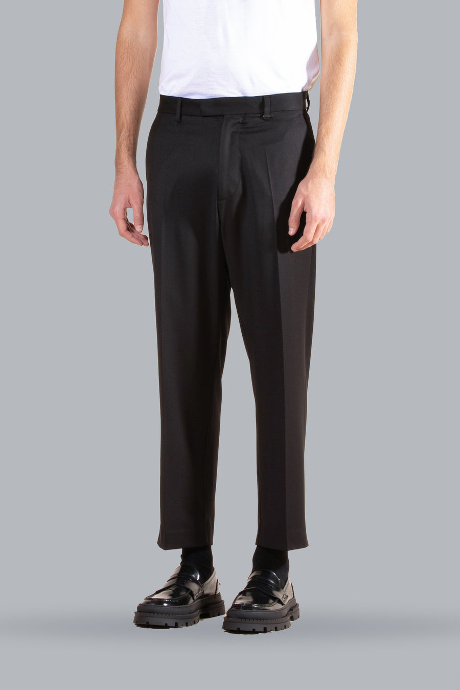 Pantalone regolare con tasconi retro - Nero