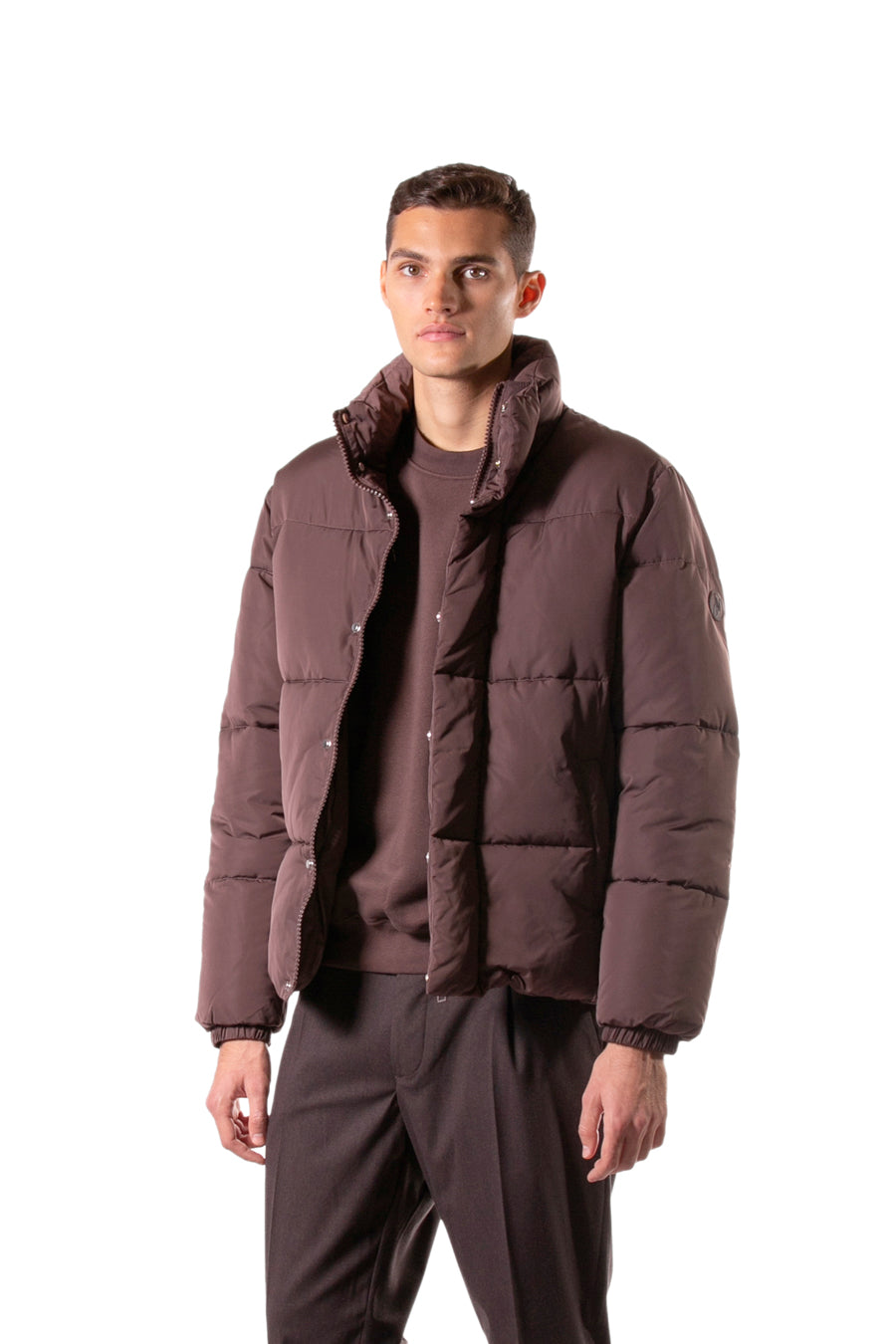 Boxy fit "Puffer" down jacket - Brown