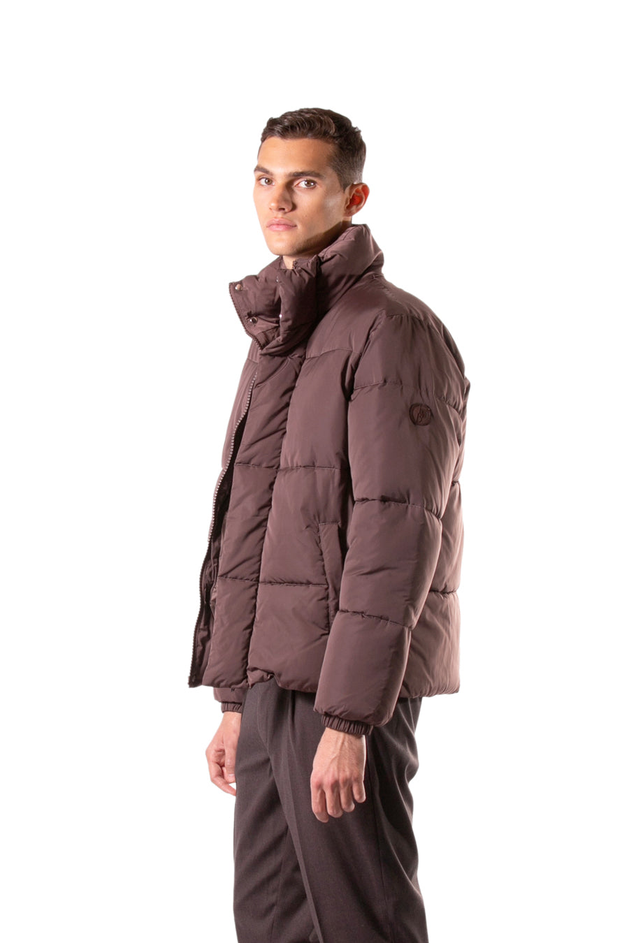 Boxy fit "Puffer" down jacket - Brown