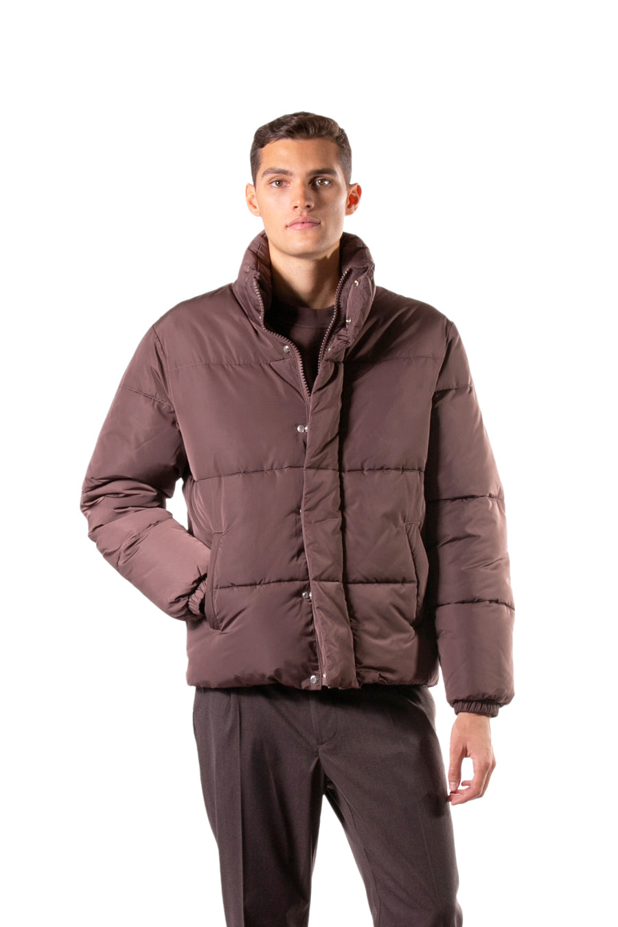 Boxy fit "Puffer" down jacket - Brown