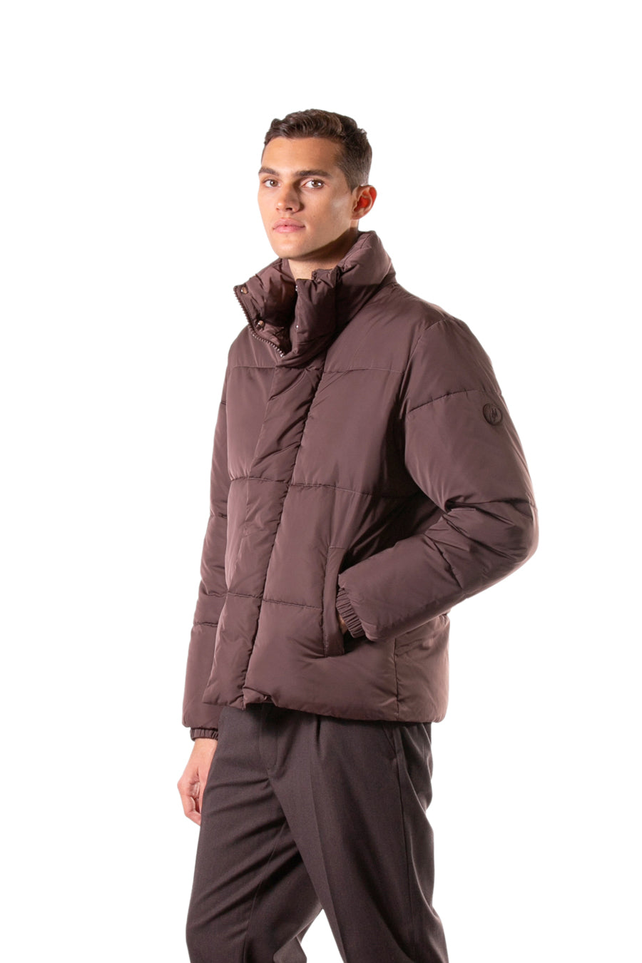 Boxy fit "Puffer" down jacket - Brown