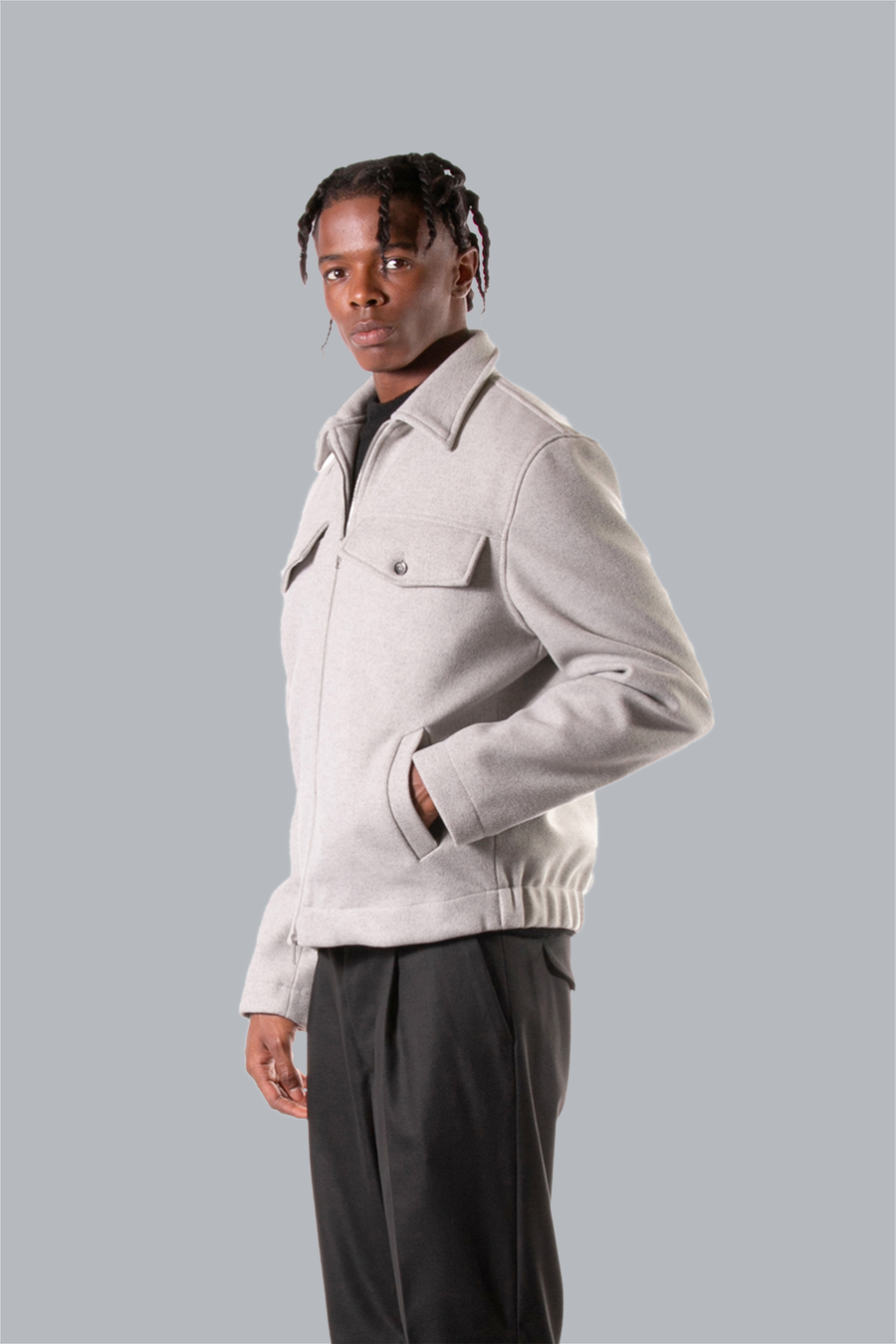 Jacket with zippers and chest pockets - Grey