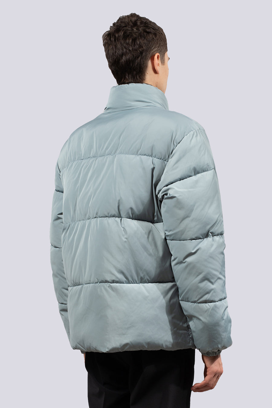 Piumino oversize in nylon opaco - Grigio